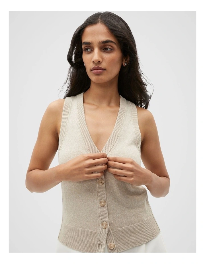 Knit Halter Vest in Cool Sand Twist image 4