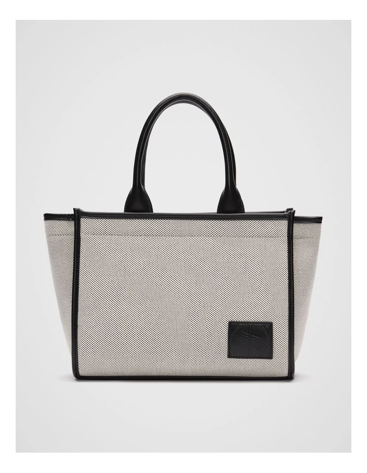 Framed Canvas Mini Tote Bag in Black Natural image 1