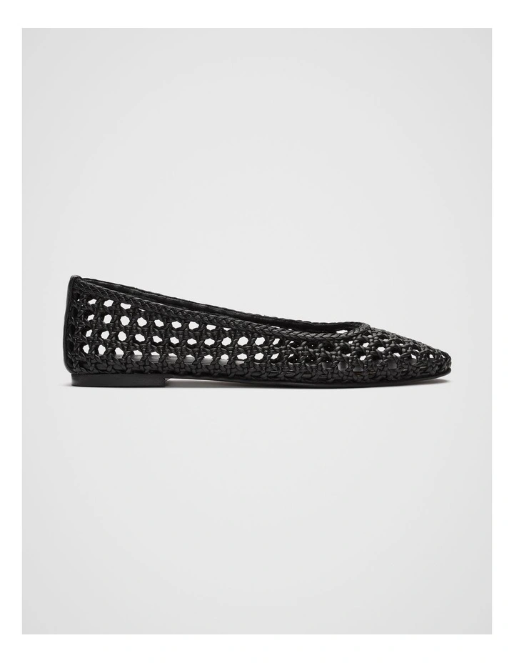 Eve Woven Ballet Flat in Black image 1