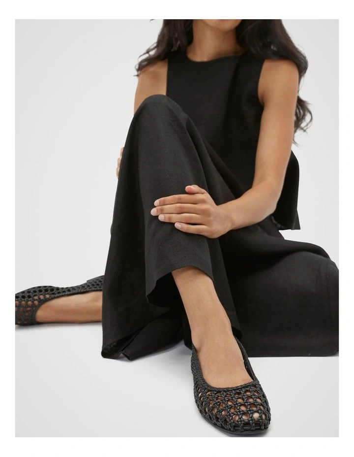 Eve Woven Ballet Flat in Black image 2
