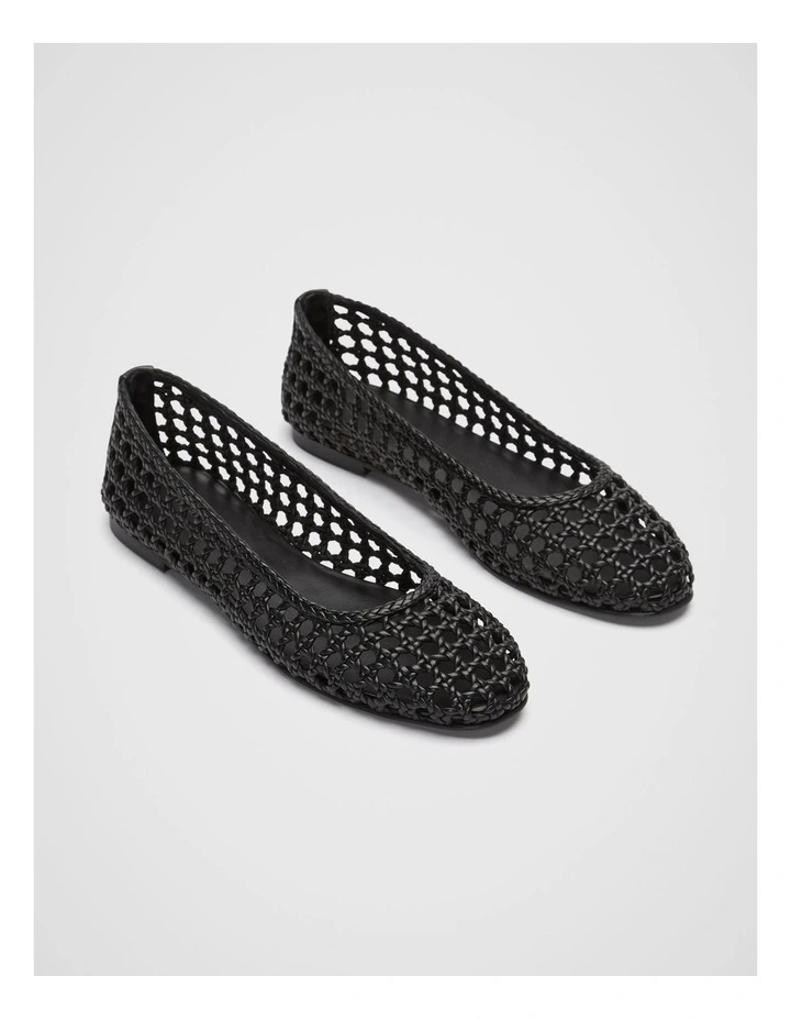 Eve Woven Ballet Flat in Black image 3