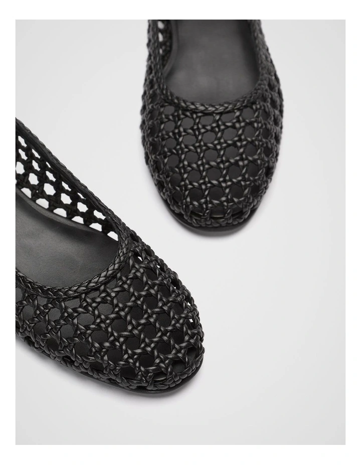Eve Woven Ballet Flat in Black image 4