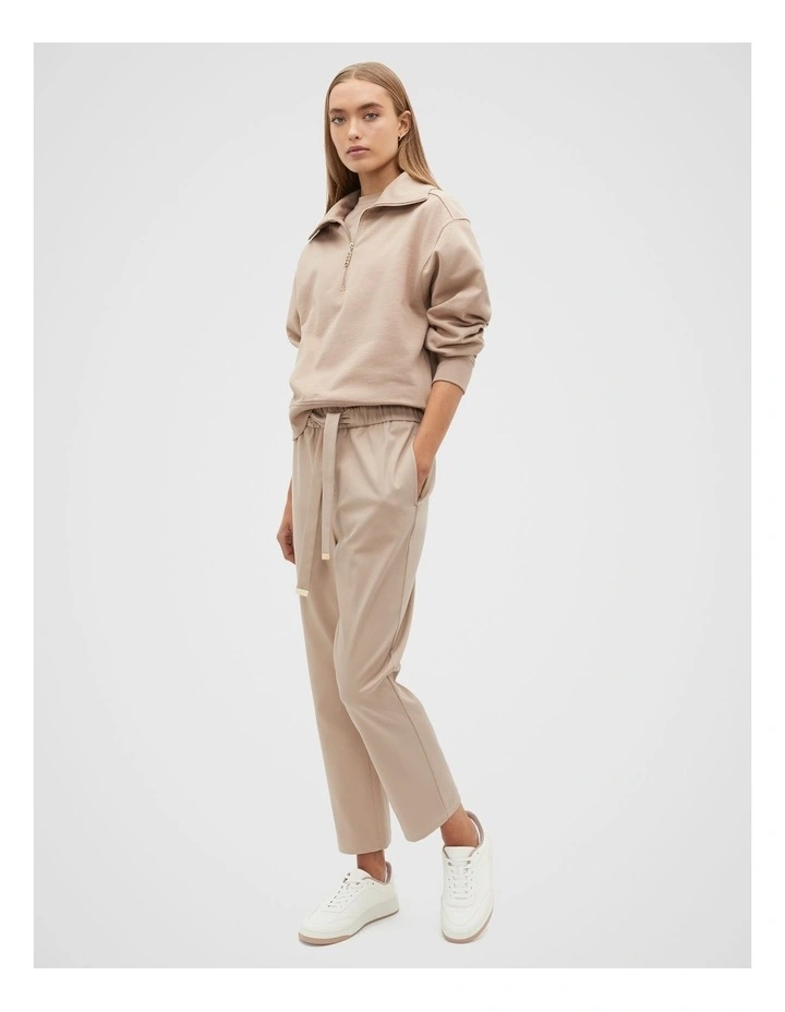 Core Half Zip Sweat in Cookie image 3