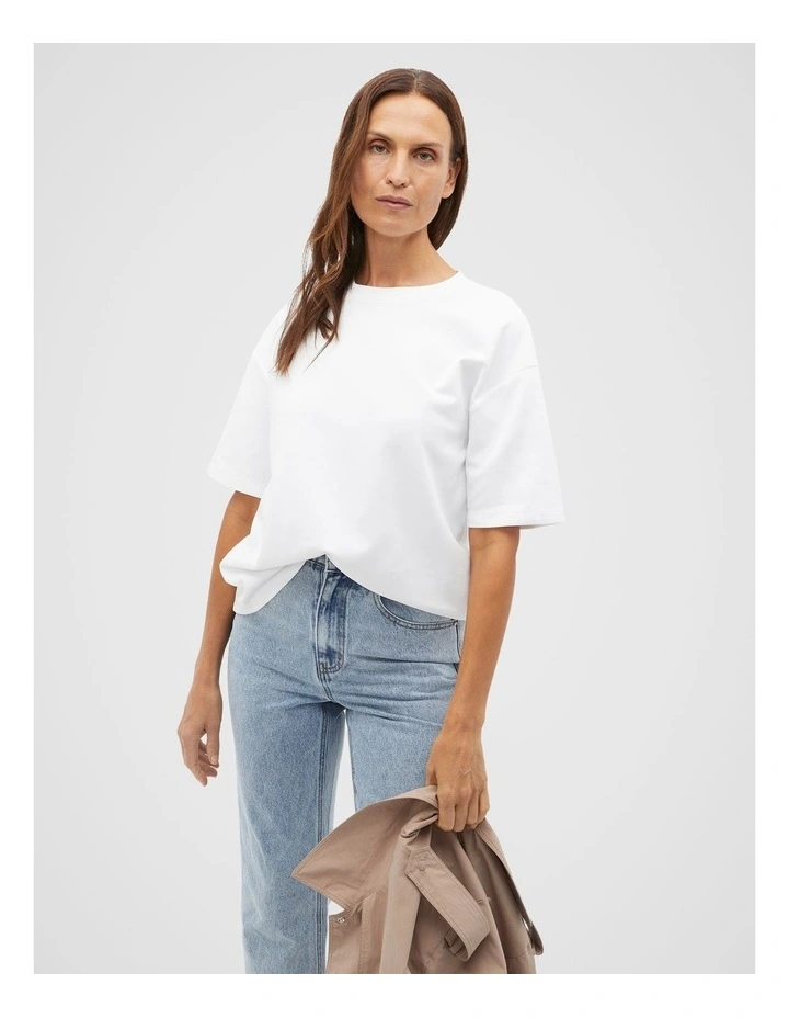Oversized Boyfriend Tee in Whisper White image 1