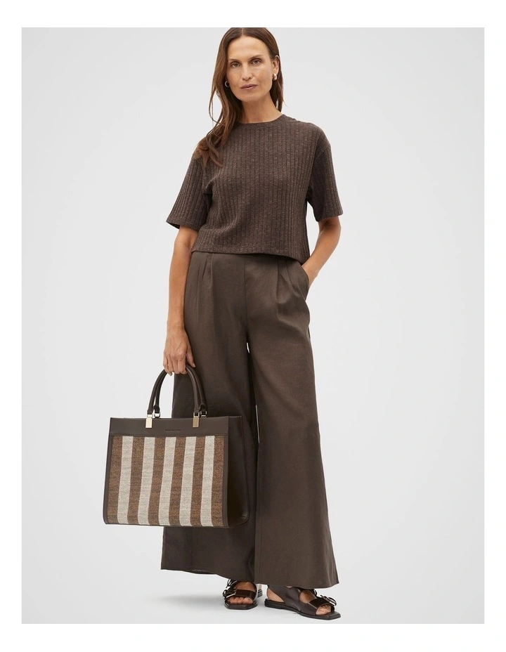 Textured Rib Boxy Tee in Dark Espresso Twist image 3