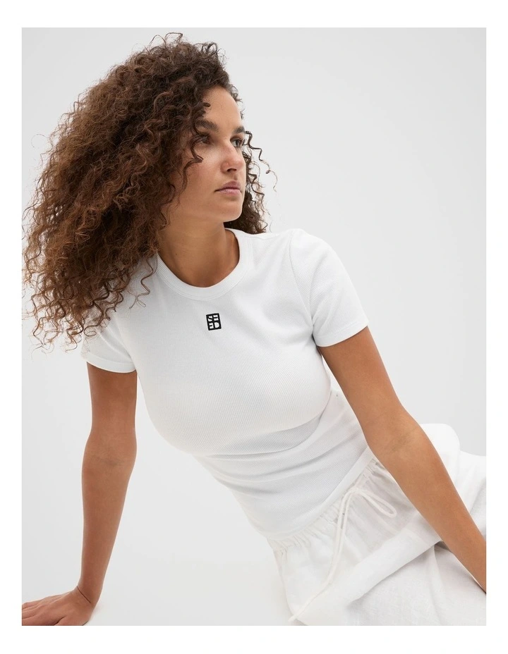 Rib Tee in Whisper White image 1