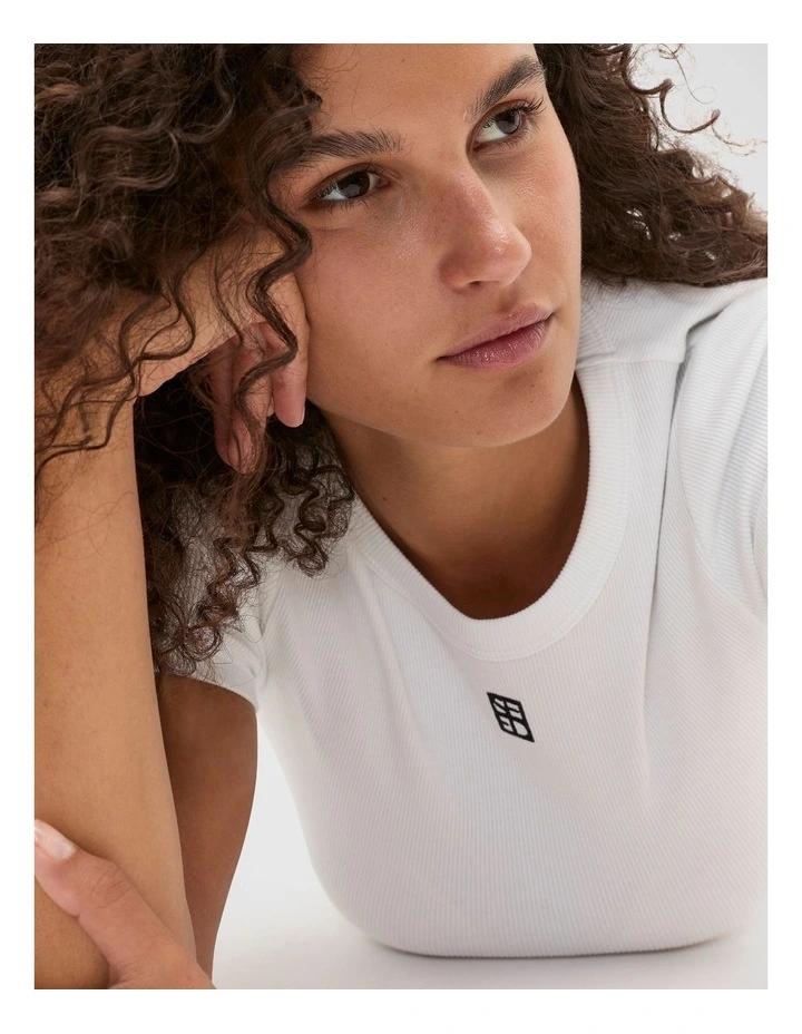 Rib Tee in Whisper White image 3