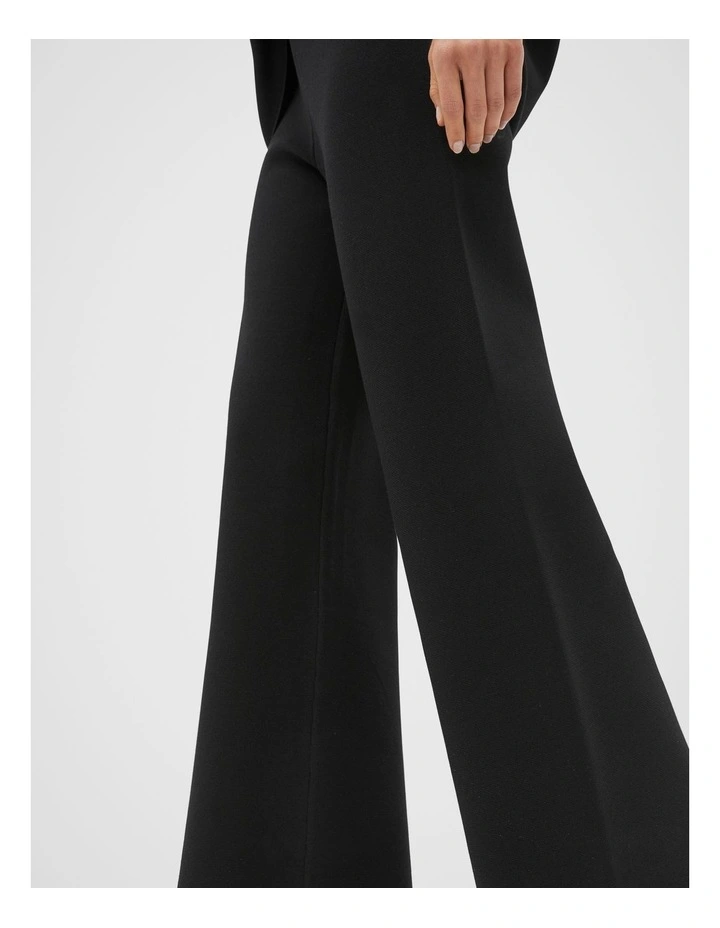 Crepe Knit Wide Leg Pant in Black image 3