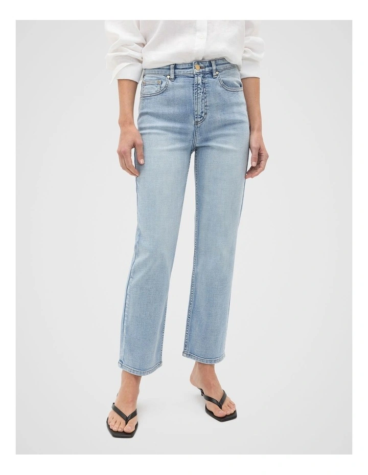 Core Straight Leg Stretch Jean in Mid Blue Wash image 1