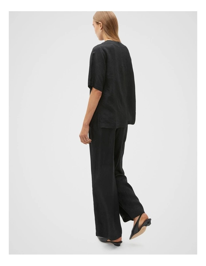 Textured Satin Top in Black image 2