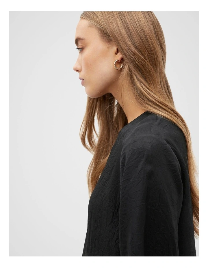 Textured Satin Top in Black image 4