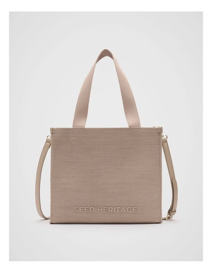 Small Knit Tote in Cookie image 1