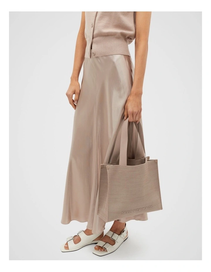 Small Knit Tote in Cookie image 2