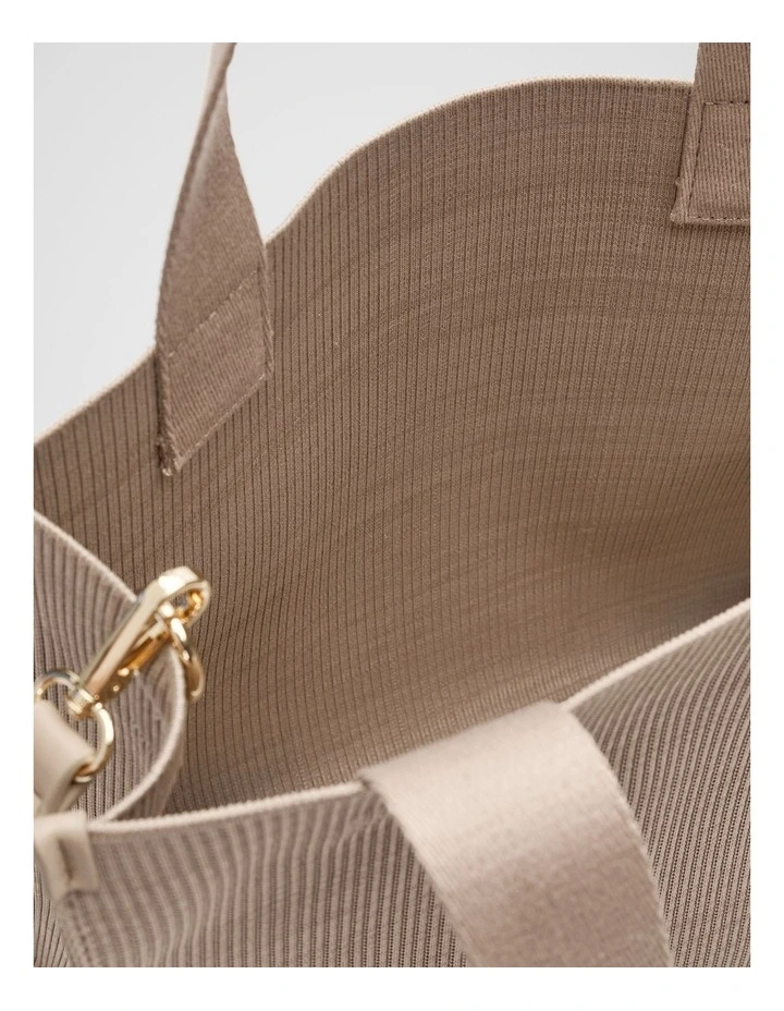 Small Knit Tote in Cookie image 5