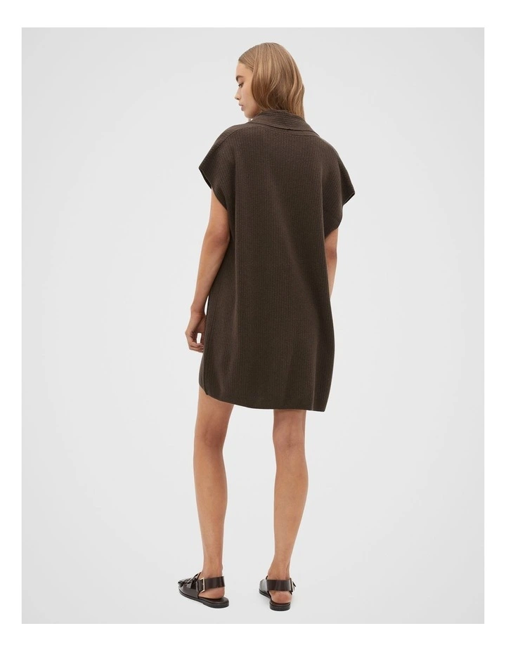 Rib Knit Poncho in Dark Espresso image 2