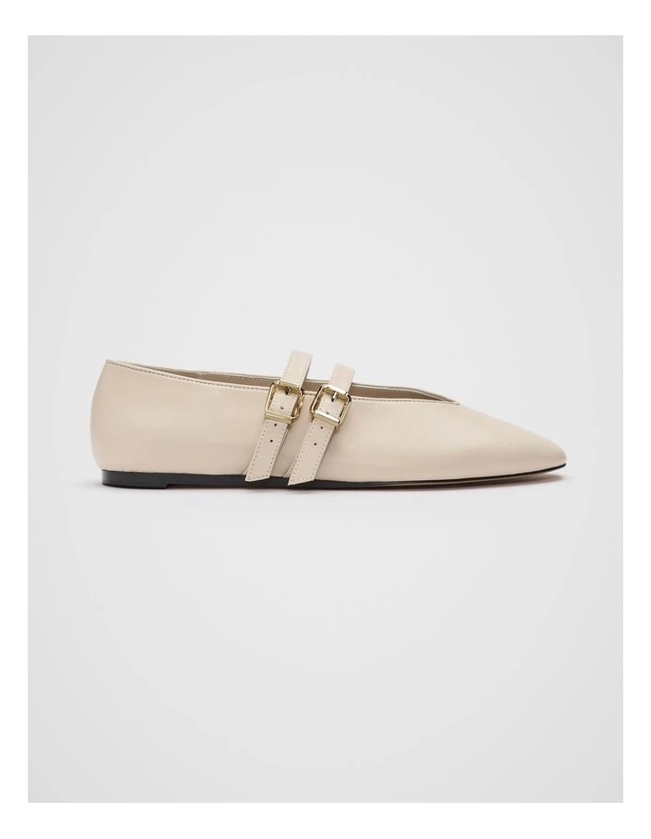 Astrid Double Strap Ballet Flat in Cream image 1