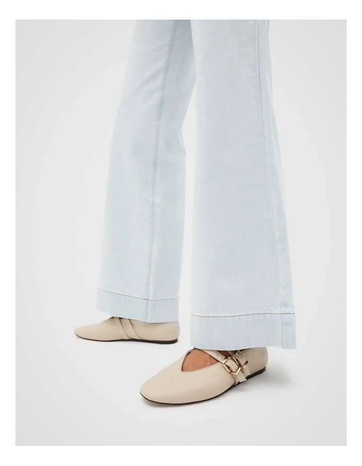 Astrid Double Strap Ballet Flat in Cream image 2