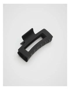 Mini Rectangle Hair Claw in Black