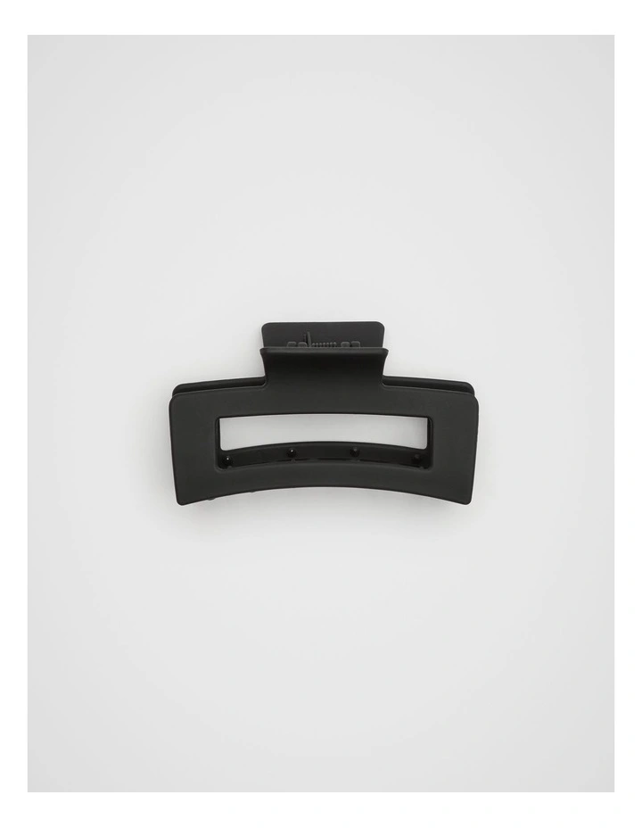 Mini Rectangle Hair Claw in Black image 2