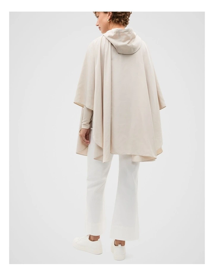 Packable Rain Poncho in Cream image 2