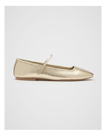 Kai Snake Embossed Ballet Flat in Soft Gold