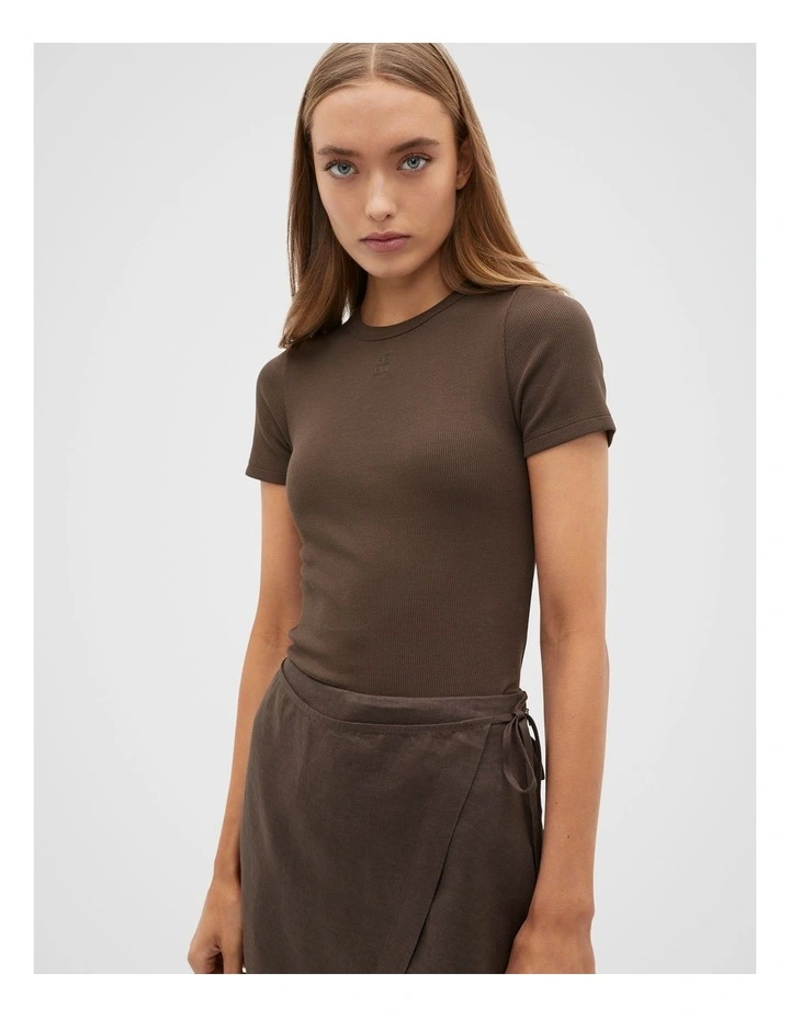 Rib Tee in Dark Espresso image 1