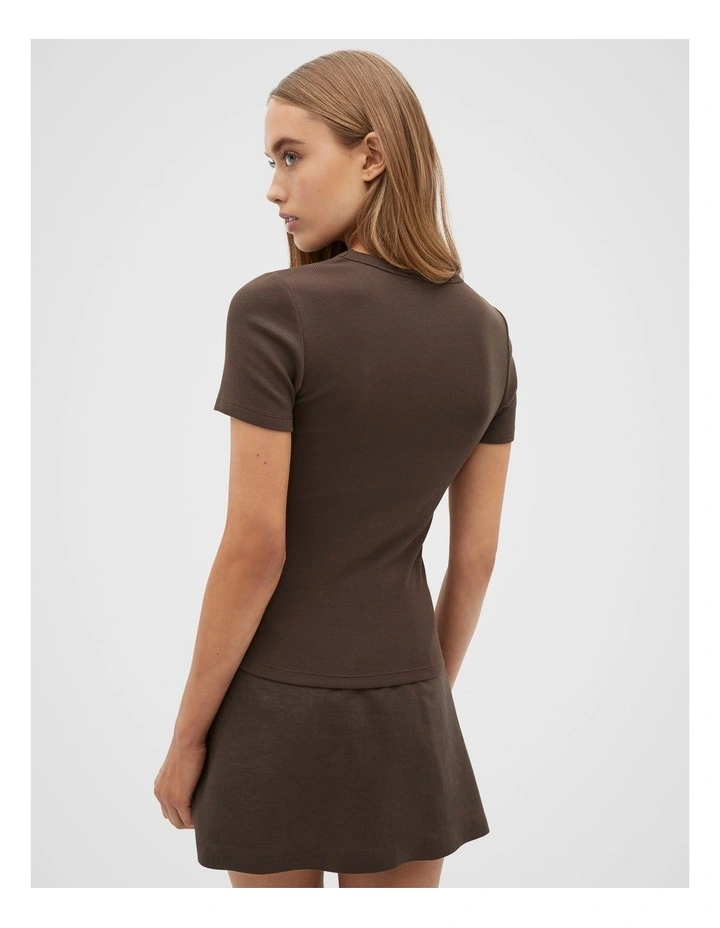 Rib Tee in Dark Espresso image 2
