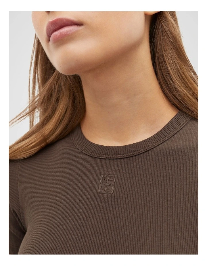 Rib Tee in Dark Espresso image 4
