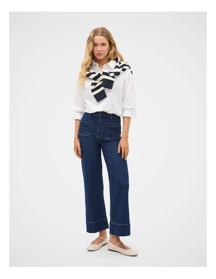 Core Wide Leg Pocket Jean in Neptune Wash image 1