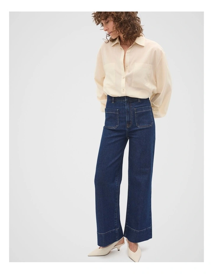 Core Wide Leg Pocket Jean in Neptune Wash image 3