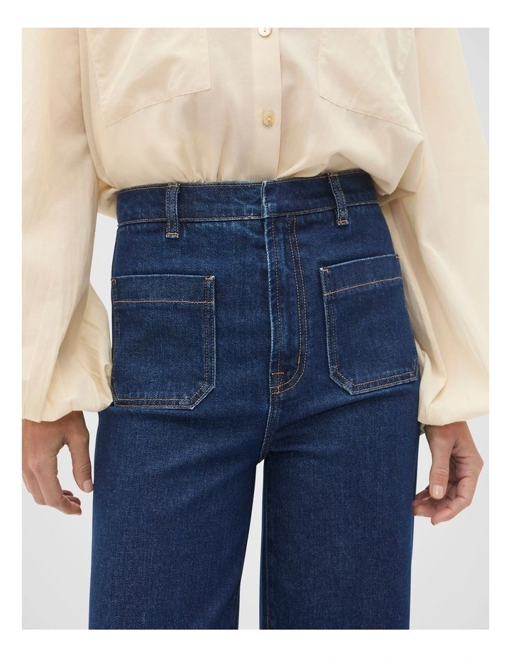 Core Wide Leg Pocket Jean in Neptune Wash image 4