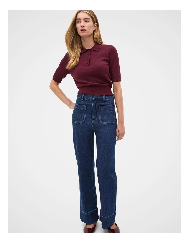 Core Wide Leg Pocket Jean in Neptune Wash image 4