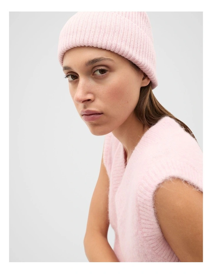Cashmere Beanie in Rose Petal Marle image 2