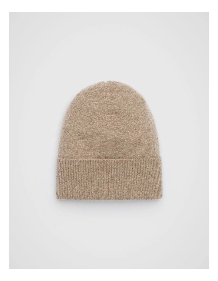 Cashmere Beanie in Cookie Marle image 1