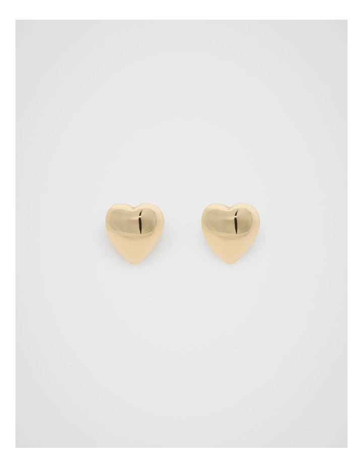 Heart Stud Earring in Gold image 1