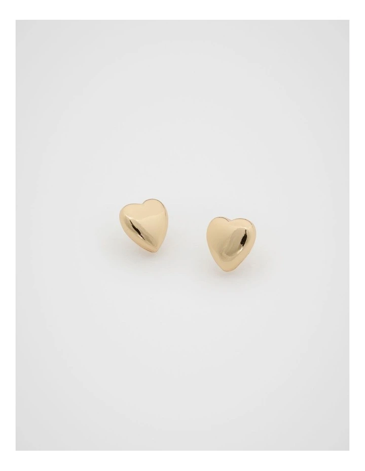 Heart Stud Earring in Gold image 3