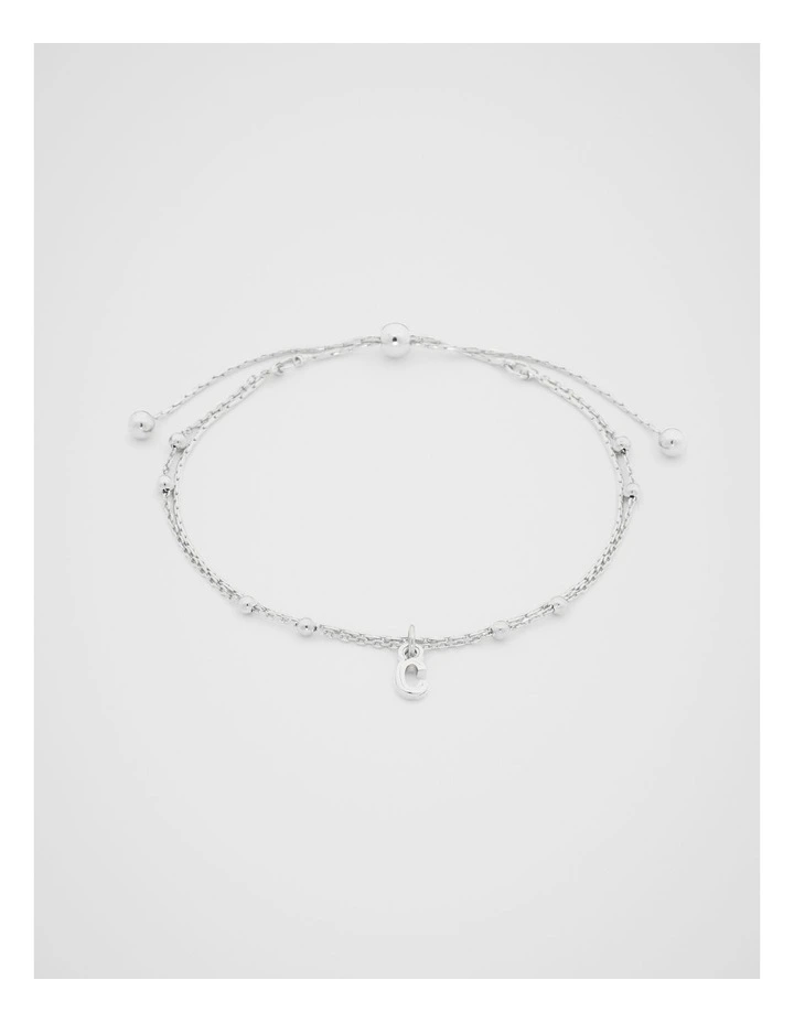 Silver Letter Chains Bracelet - C image 1