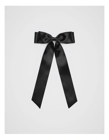 Fabric Bow Clip in Black