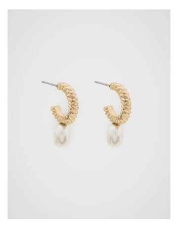 Little Pearl Hoop Earrings in White