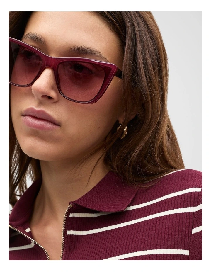 Dana Eye Sunglasses in Plum Red image 2
