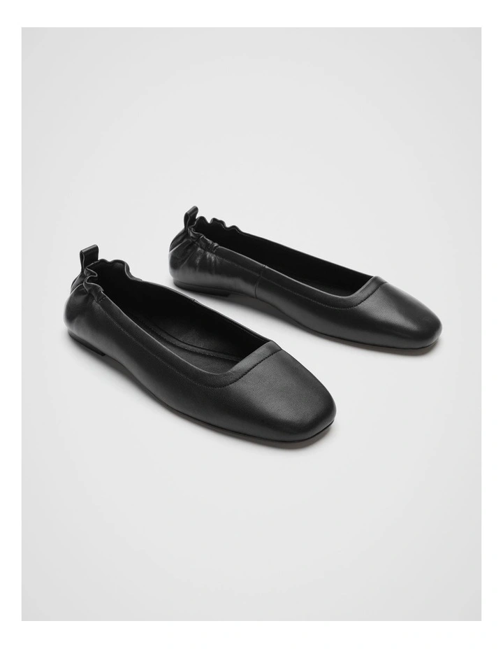 Addie Elasticated Ballet Flat in Black image 3