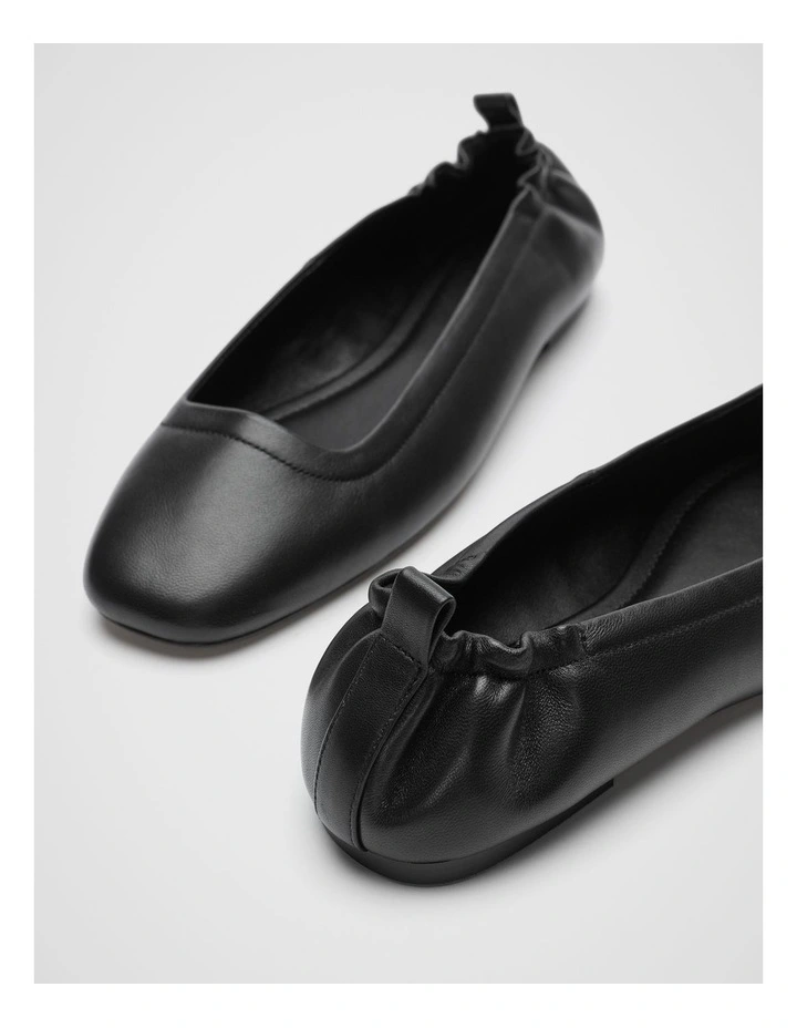 Addie Elasticated Ballet Flat in Black image 4