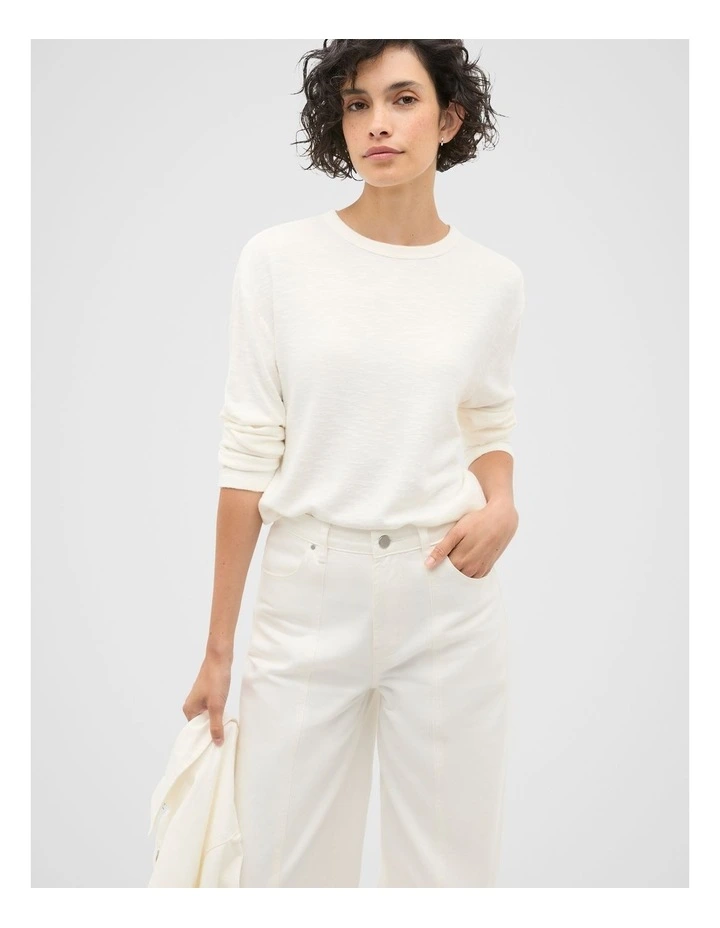 Supersoft Long Sleeve Top in Cloud Cream image 1