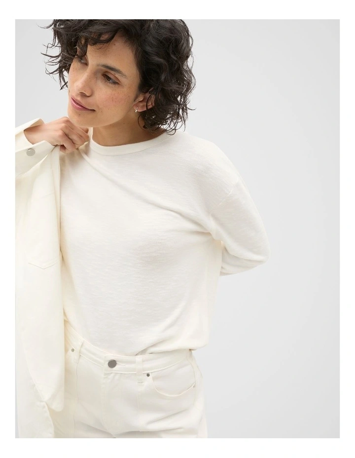 Supersoft Long Sleeve Top in Cloud Cream image 4