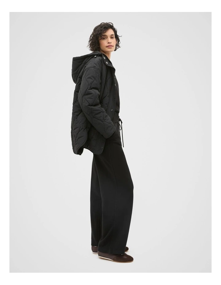 Boxy Quilted Jacket in Black image 5
