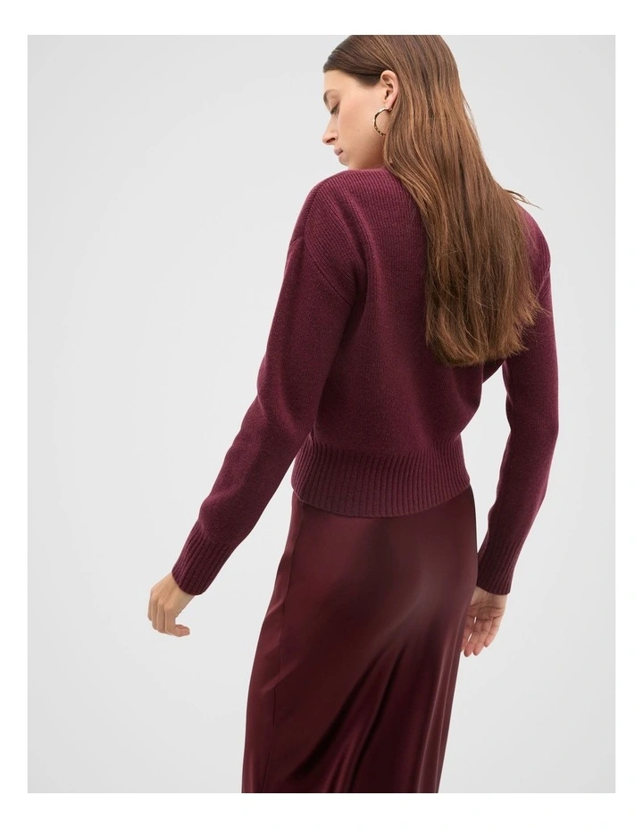 Merino Button Up Knit Cardigan in Purple image 2