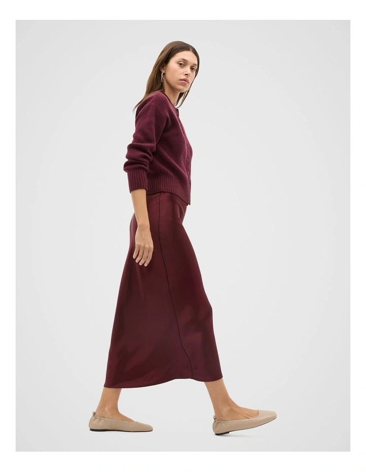 Merino Button Up Knit Cardigan in Purple image 4