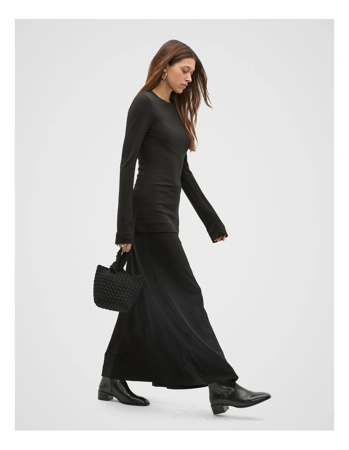 Micro Jersey Skirt in Black image 4