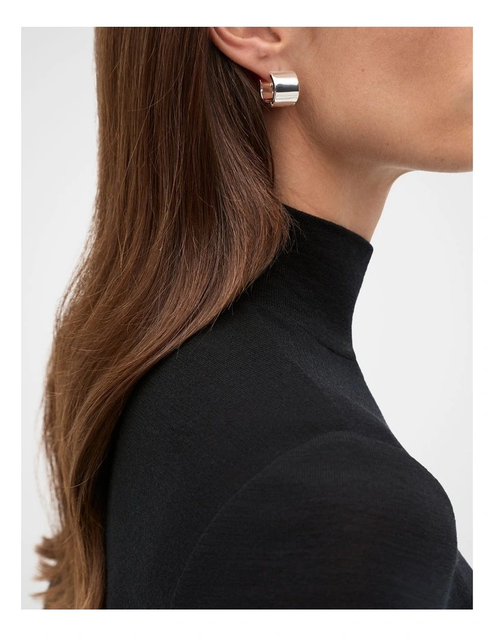 Australian Merino Mock Neck Top in Black image 3