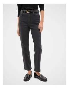 Core Straight Leg Stretch Jeans in Washed Black